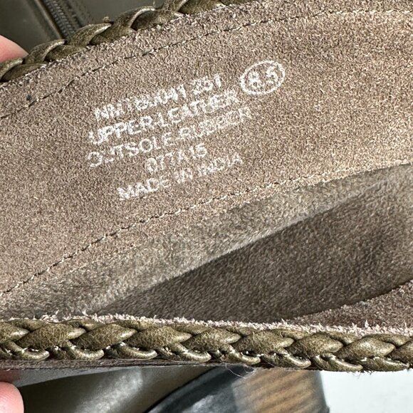 Naughty Monkey Knee High Leather Riding Boot in Olive w/ side zipper size 8.5 - Picture 2 of 14